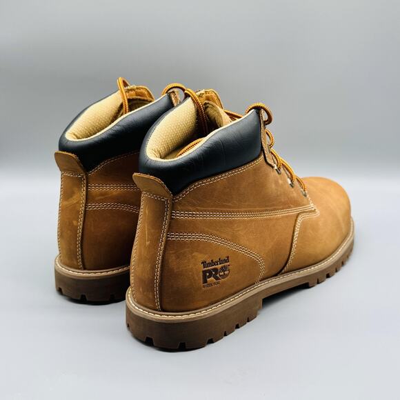 Timberland Boots Mens 11 Brown Nubuck PRO Steel Toe Gritstone 6 Lace Up Work - Picture 9 of 13